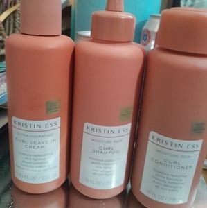 Kristen ess curly hair shampoo, conditioner and leave in